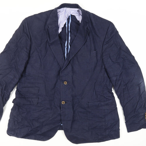 Brigdens Mens Blue Linen Jacket Blazer Size 50 Regular