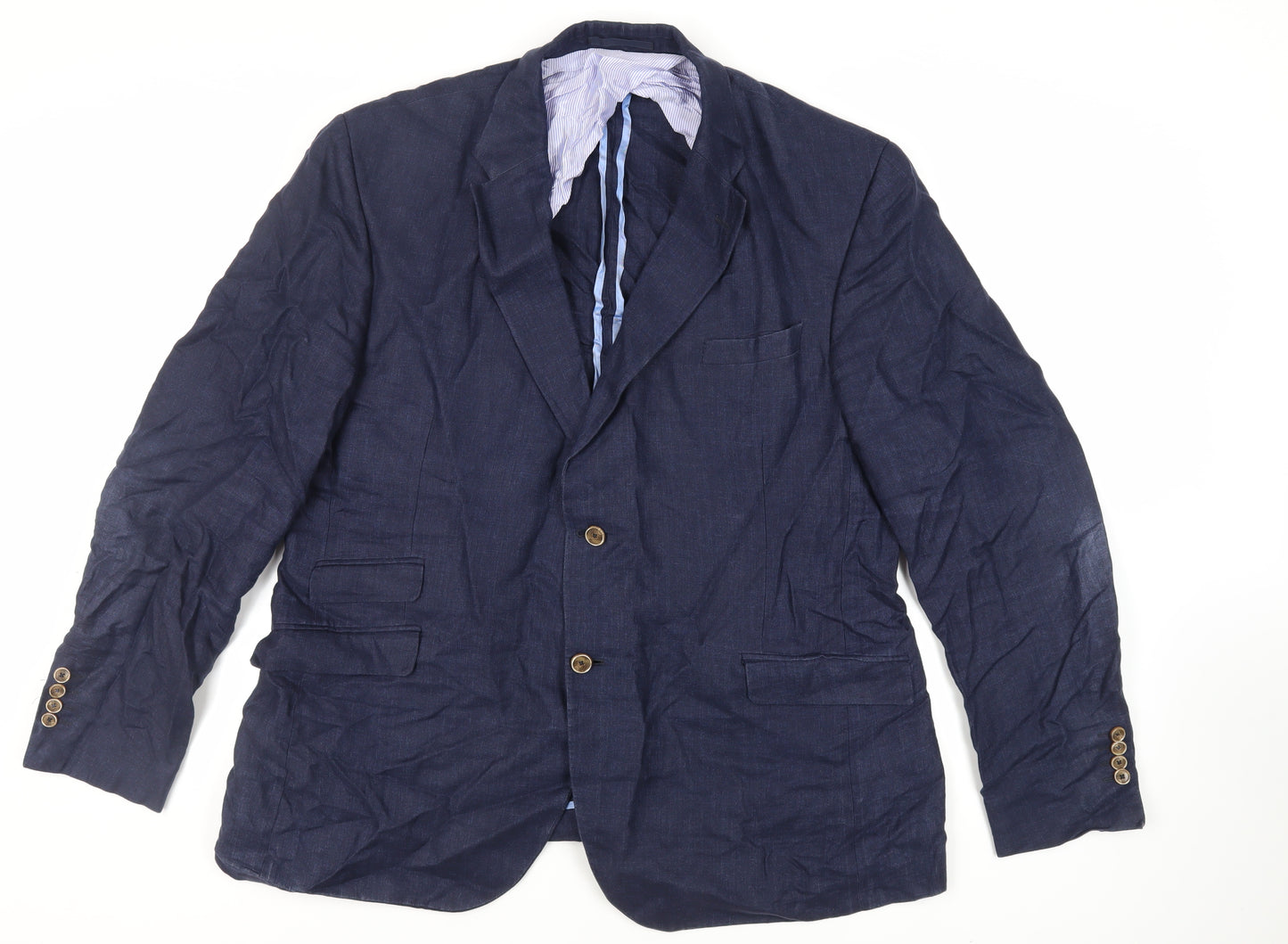 Brigdens Mens Blue Linen Jacket Blazer Size 50 Regular