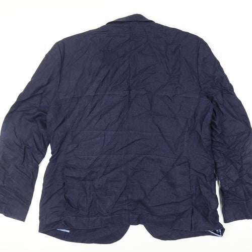 Brigdens Mens Blue Linen Jacket Blazer Size 50 Regular