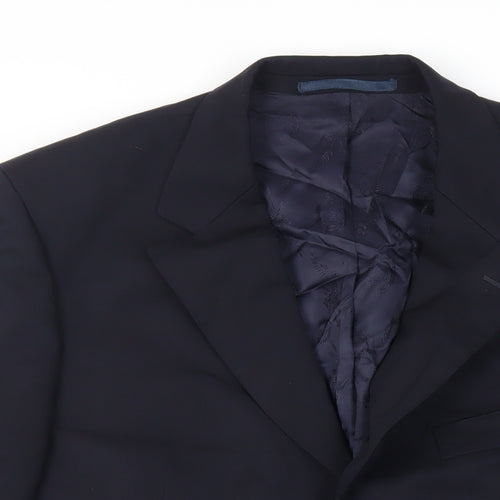 Van Gils Mens Black Wool Jacket Blazer Size 42 Regular