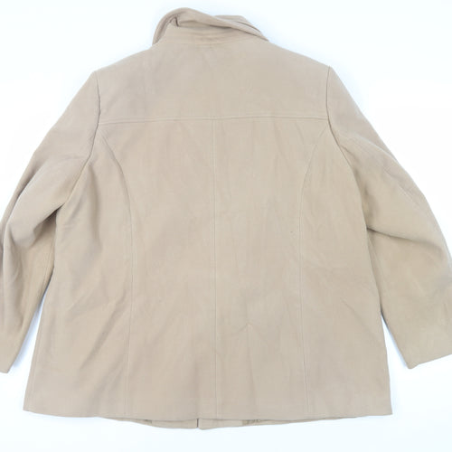 Anthology Womens Beige Pea Coat Coat Size 22 Button