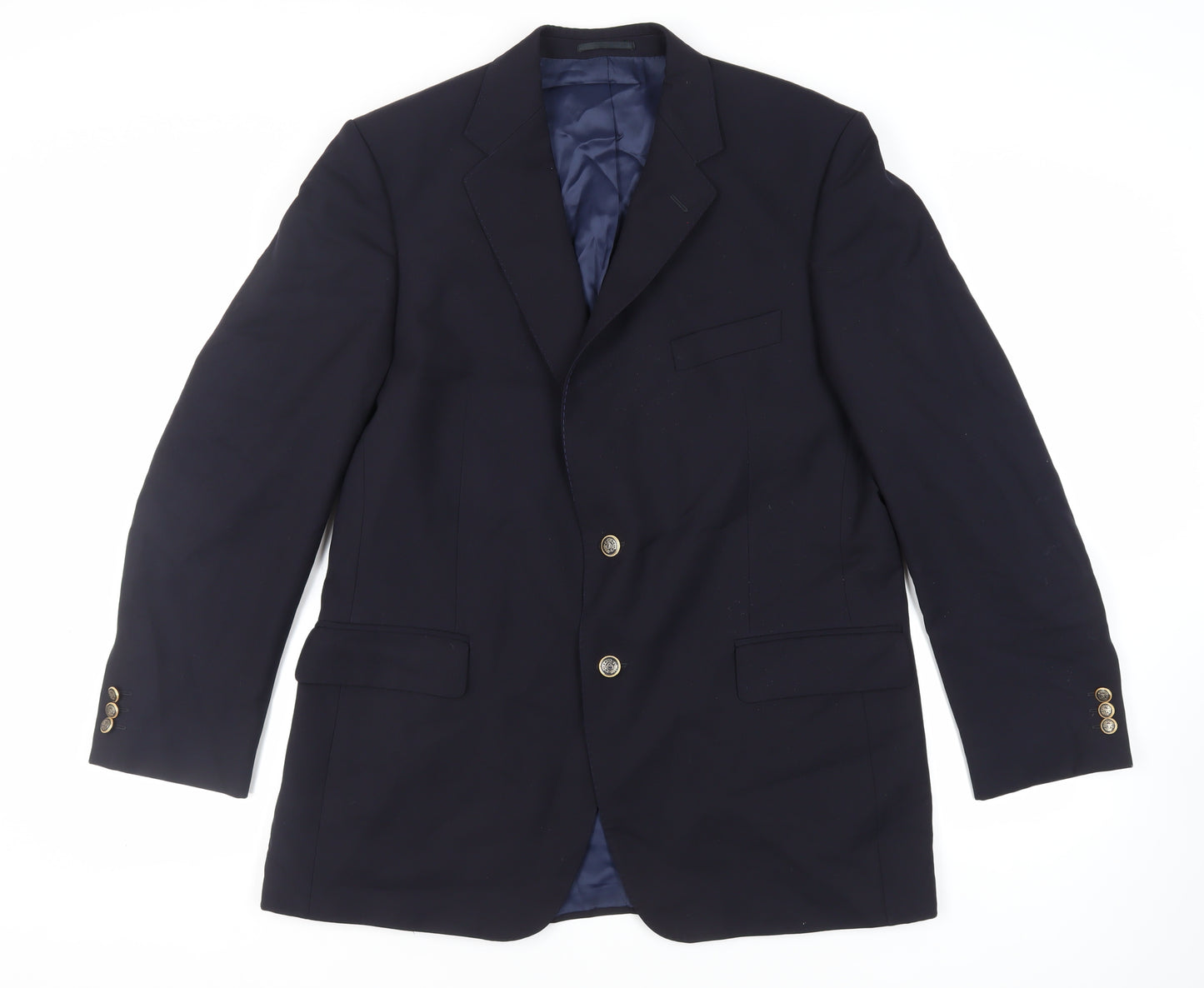 Magee Mens Blue Wool Jacket Blazer Size 44 Regular