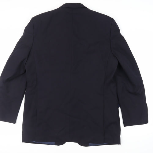 Magee Mens Blue Wool Jacket Blazer Size 44 Regular