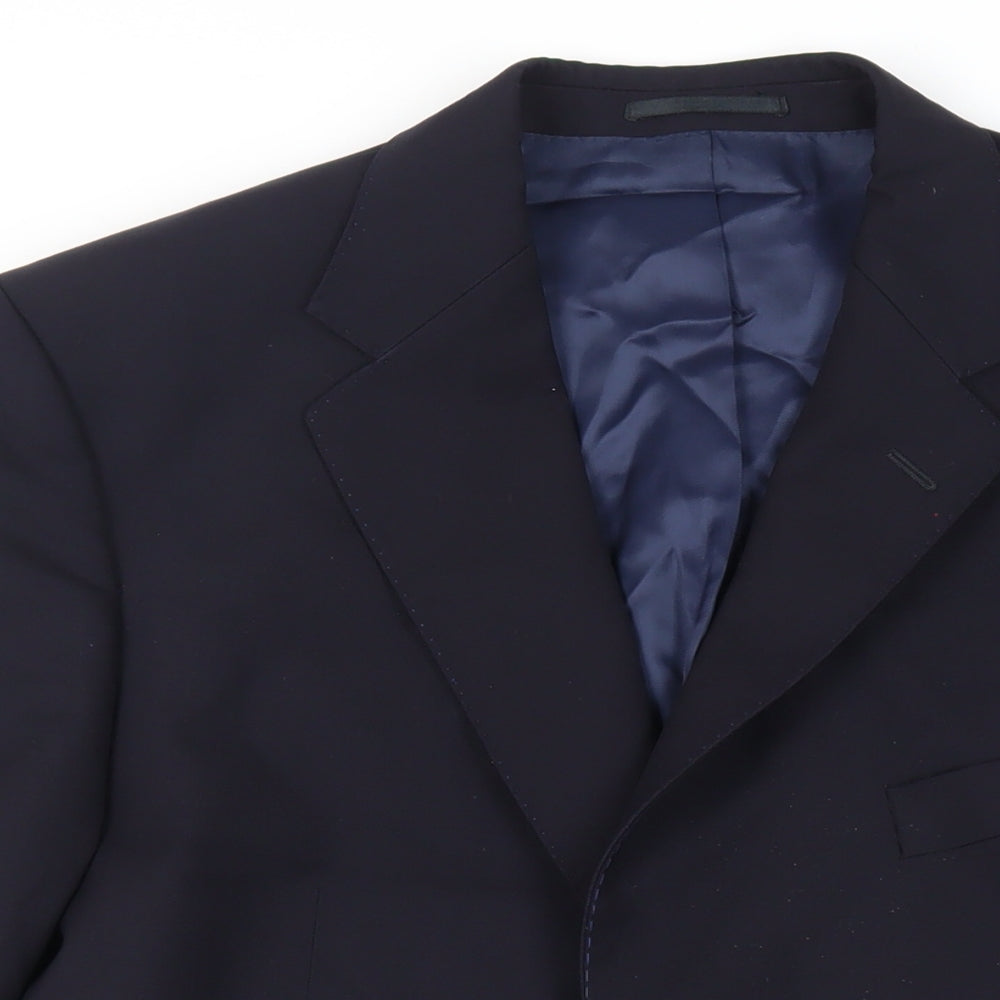 Magee Mens Blue Wool Jacket Blazer Size 44 Regular