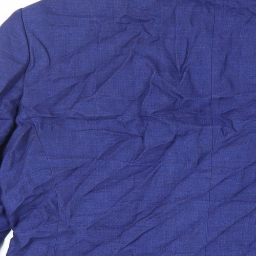 Zara Man Mens Blue Jacket Blazer Size 40 Button - Elbow Patches