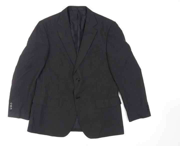 Marks and Spencer Mens Black Polyester Jacket Suit Jacket Size 40 Regular