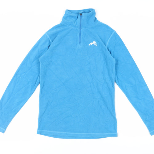Ski Boys Blue Polyester Pullover Sweatshirt Size 9-10 Years Zip