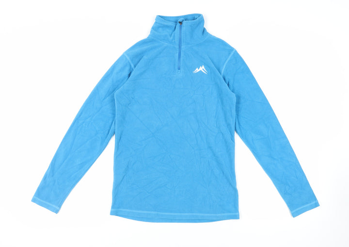 Ski Boys Blue Polyester Pullover Sweatshirt Size 9-10 Years Zip