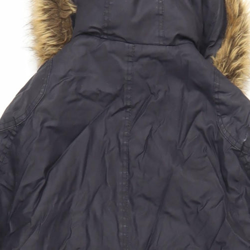 Marks and Spencer Womens Blue Jacket Size 12 Zip - Hooded