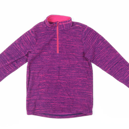 DECATHLON Girls Purple Polyester Pullover Sweatshirt Size 6 Years Zip