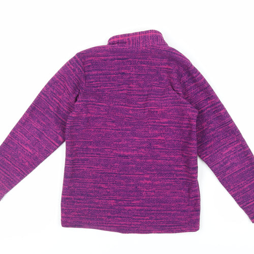 DECATHLON Girls Purple Polyester Pullover Sweatshirt Size 6 Years Zip
