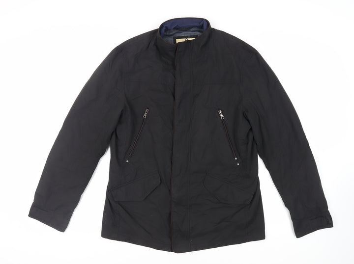 Marks and Spencer Mens Black Jacket Size M Zip - Zipped Pockets