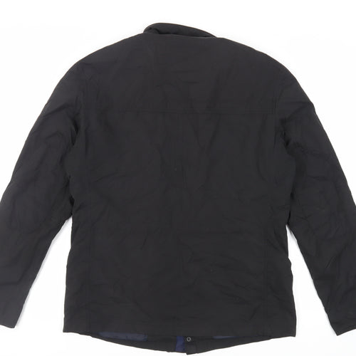 Marks and Spencer Mens Black Jacket Size M Zip - Zipped Pockets