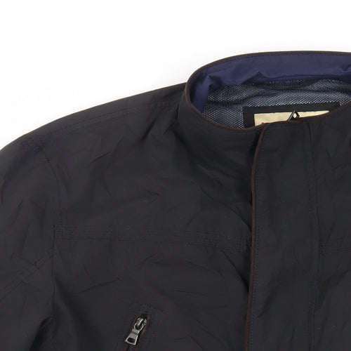 Marks and Spencer Mens Black Jacket Size M Zip - Zipped Pockets