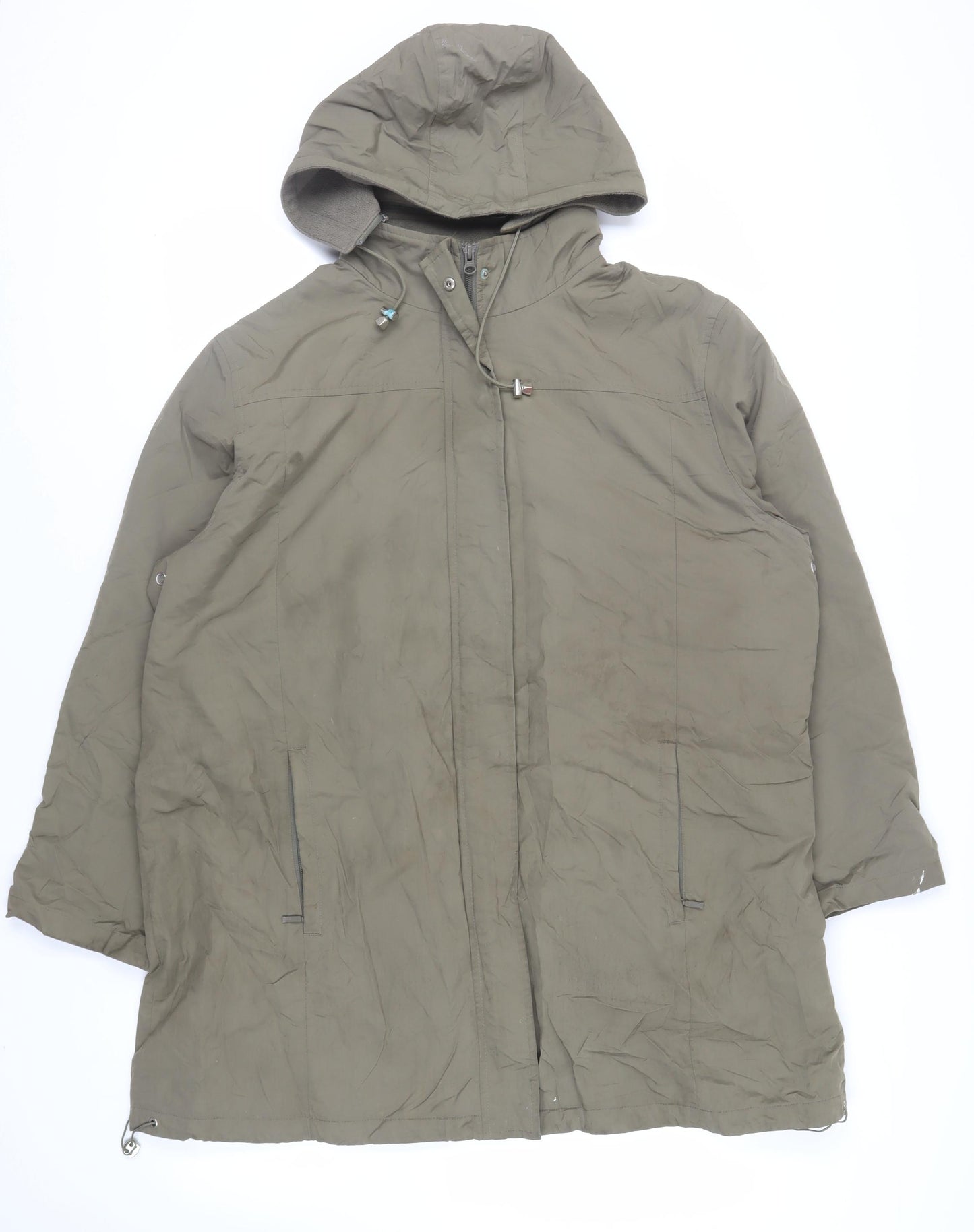 NuAge Womens Green Jacket Size 20 Zip - Hooded Zipped Pockets