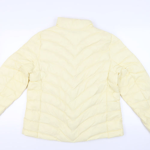 Marks and Spencer Womens Yellow Quilted Jacket Size 18 Zip