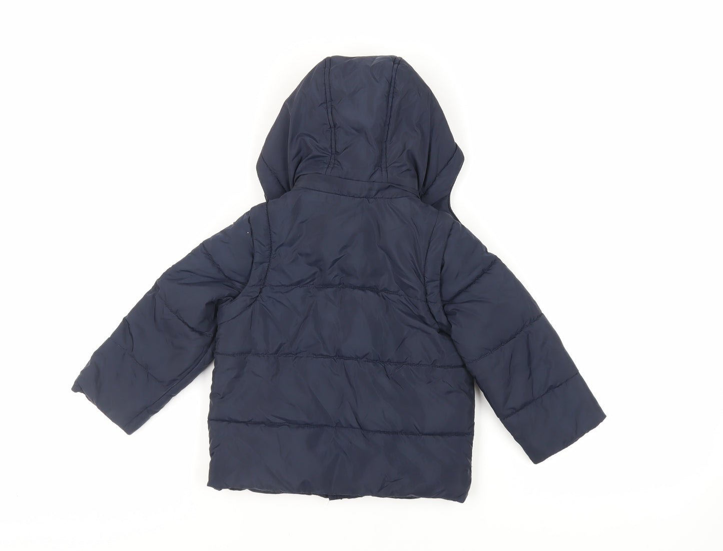 Joules Boys Blue Jacket Size 2 Years Zip - Hooded Logo