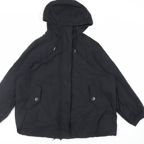 Marks and Spencer Mens Black Jacket Size M Zip - Hooded