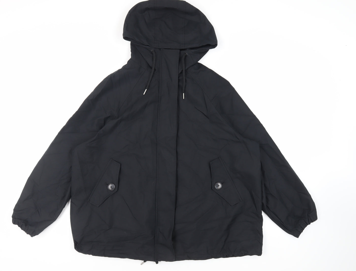Marks and Spencer Mens Black Jacket Size M Zip - Hooded