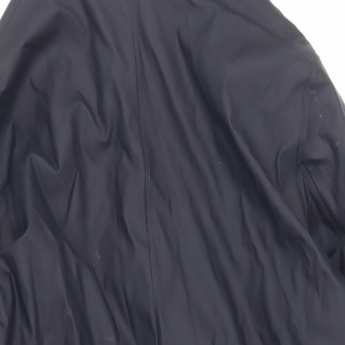 Marks and Spencer Womens Blue Rain Coat Coat Size 14 Zip - Hooded