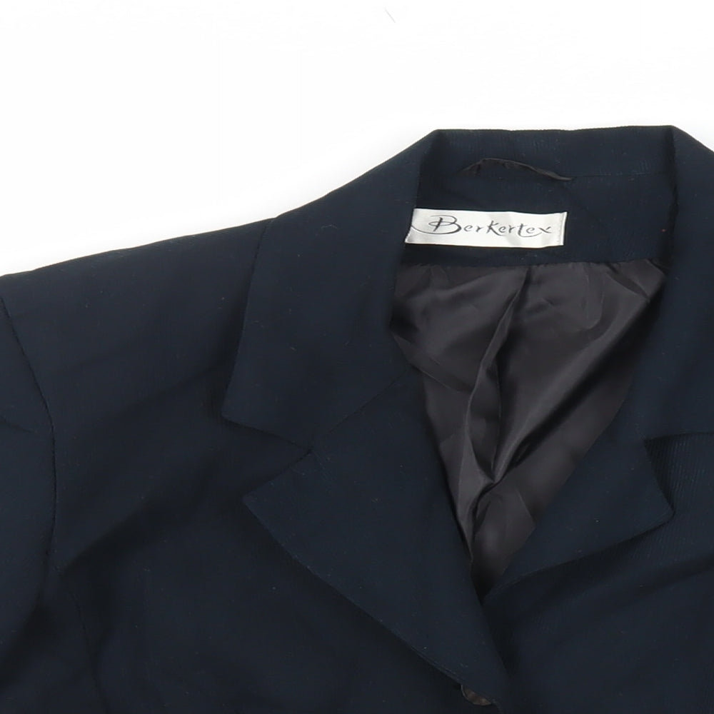Berkertex Womens Blue Jacket Blazer Size 16 Button