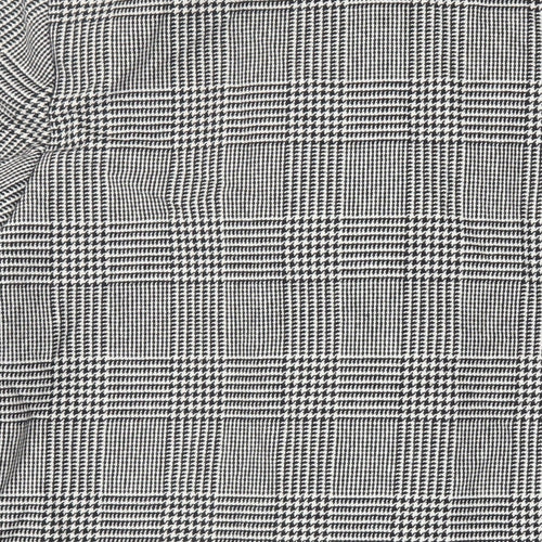 Littlewoods Womens Black Plaid Jacket Blazer Size 16 Button - Vintage