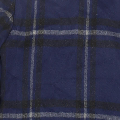 Bonmarché Womens Blue Plaid Pea Coat Coat Size 12 Button