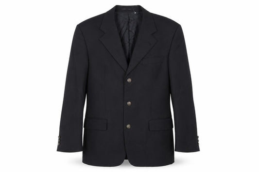 Front view of Canda men’s black polyester jacket blazer, size 38, regular - vintage