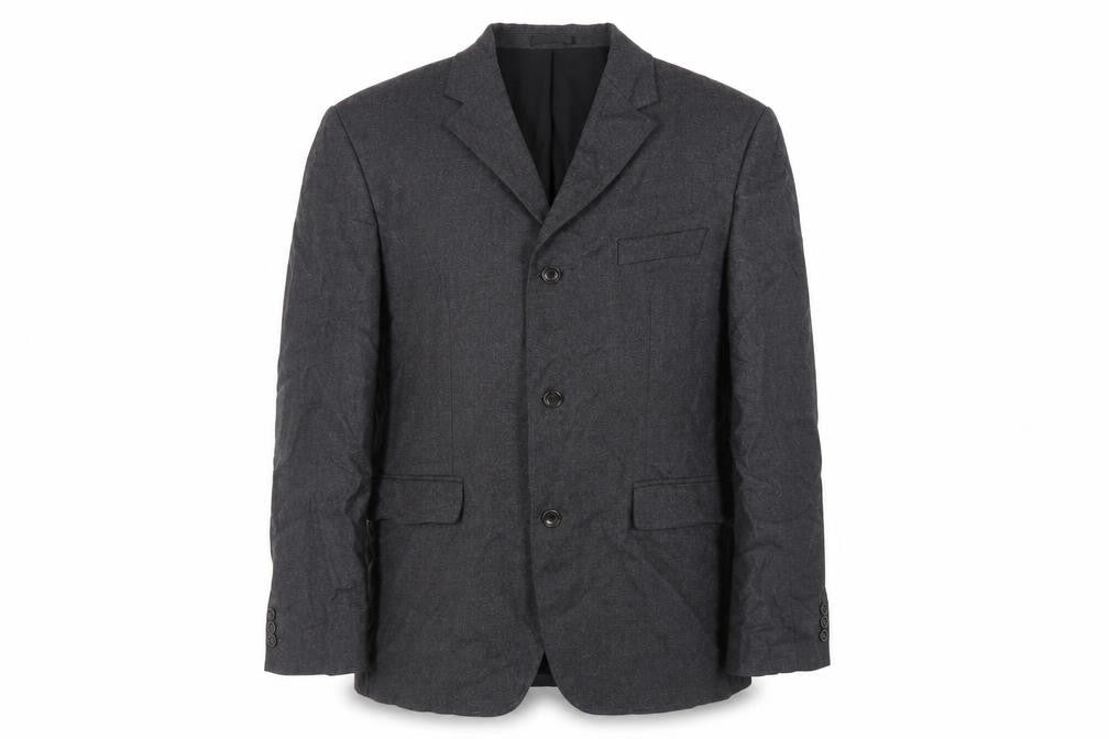Front view of French Connection men’s grey wool jacket blazer, size 42, regular