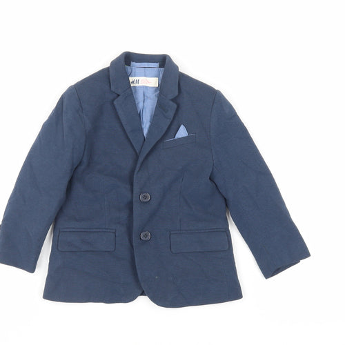 H&M Boys Blue Jacket Blazer Size 2-3 Years Button