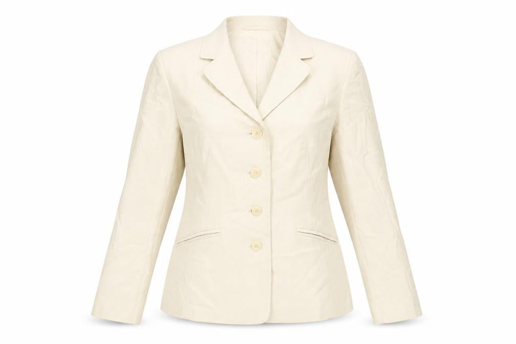 Precis Petite Womens Beige Jacket Blazer Size 12 Button