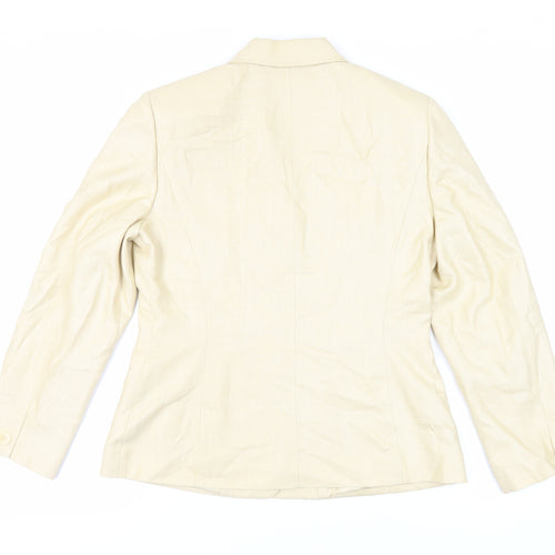 Precis Petite Womens Beige Jacket Blazer Size 12 Button