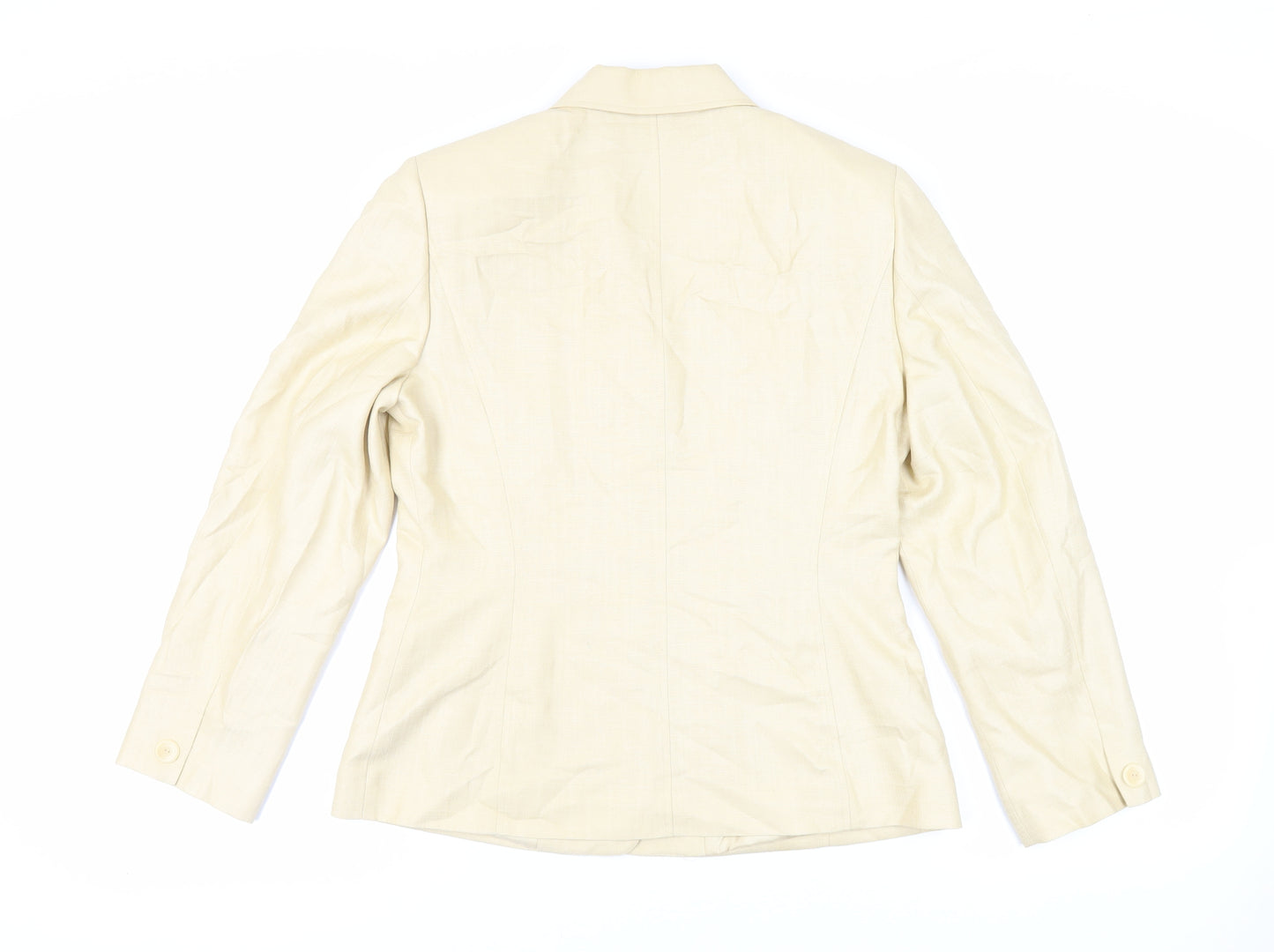 Precis Petite Womens Beige Jacket Blazer Size 12 Button