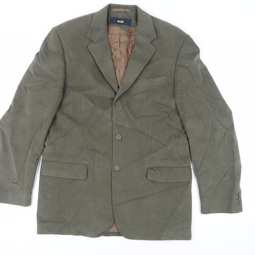 Mode Mens Green Cotton Jacket Blazer Size 40 Regular