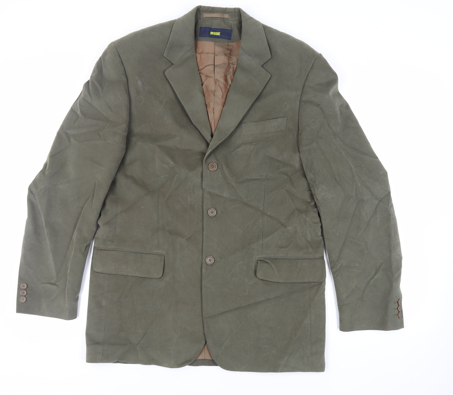 Mode Mens Green Cotton Jacket Blazer Size 40 Regular