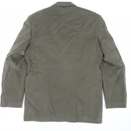 Mode Mens Green Cotton Jacket Blazer Size 40 Regular