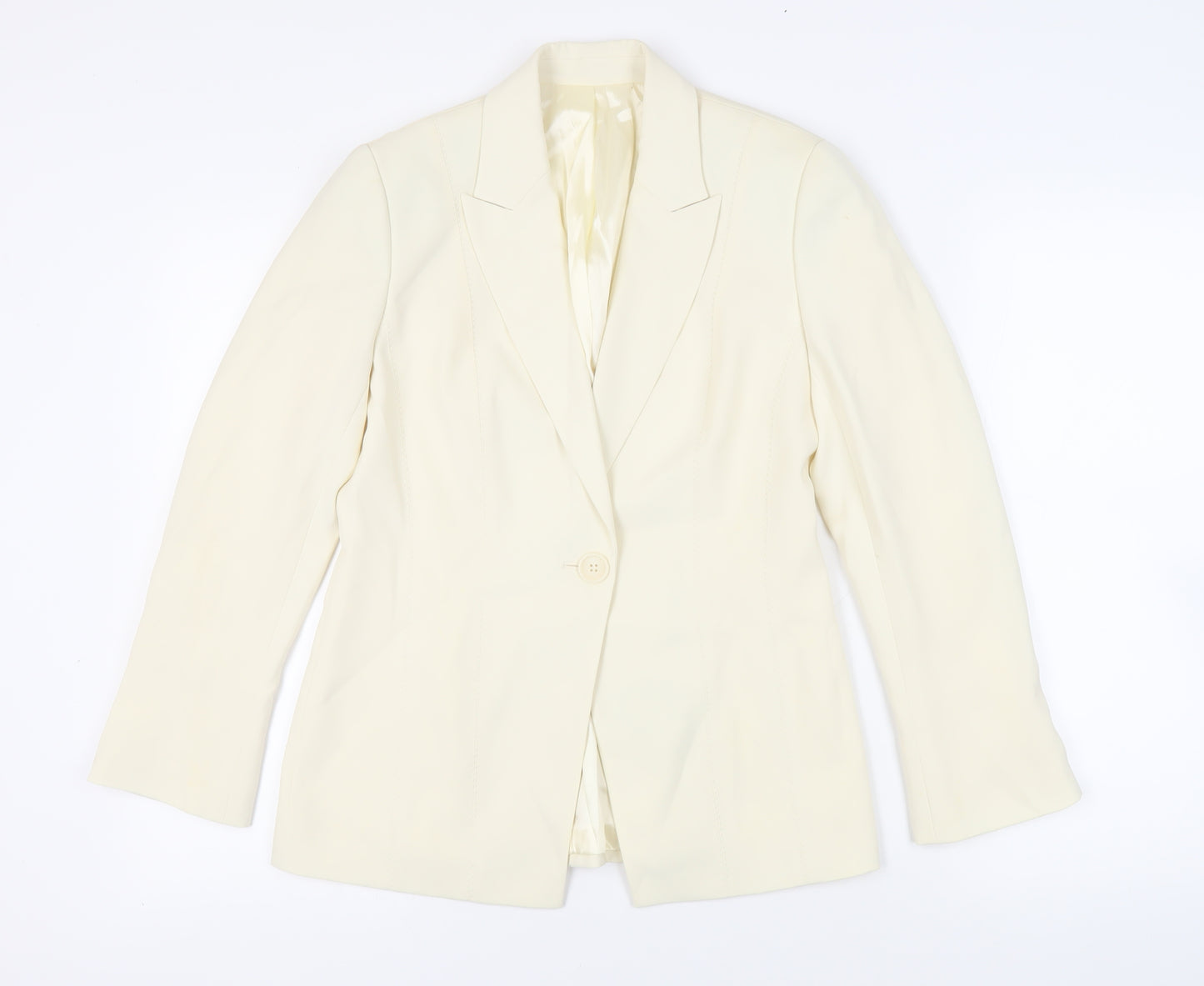 NEXT Womens Ivory Jacket Blazer Size 10 Button