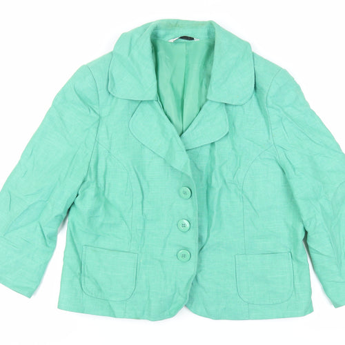 BHS Womens Green Jacket Blazer Size 18 Button