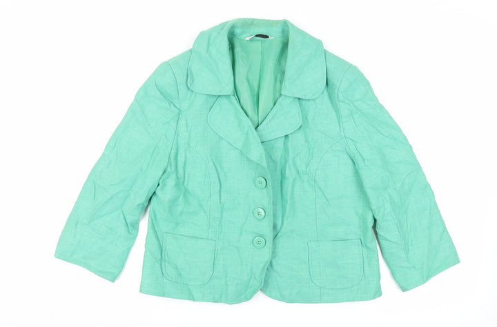 BHS Womens Green Jacket Blazer Size 18 Button