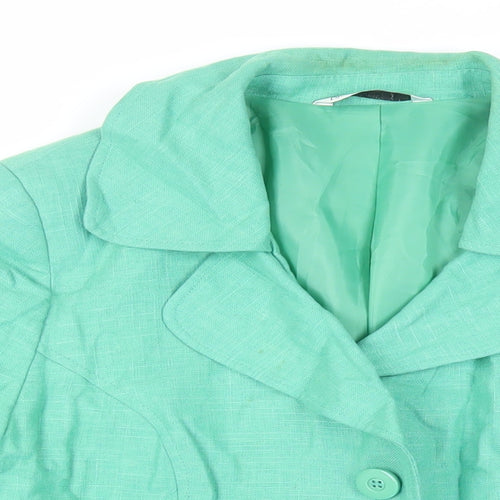 BHS Womens Green Jacket Blazer Size 18 Button
