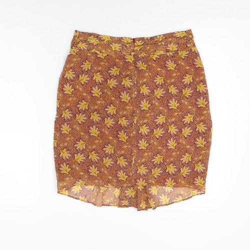 Sfera Womens Multicoloured Floral Polyester Mini Skirt Size M Zip