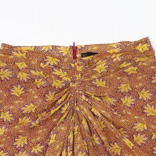 Sfera Womens Multicoloured Floral Polyester Mini Skirt Size M Zip