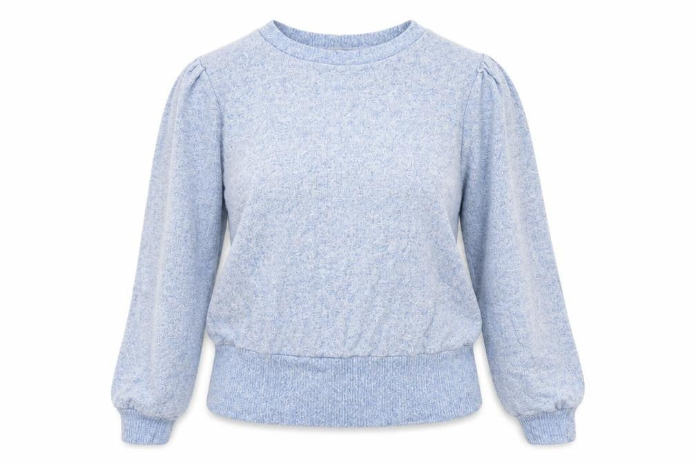 Front view of Next women’s blue round neck viscose jumper, size M