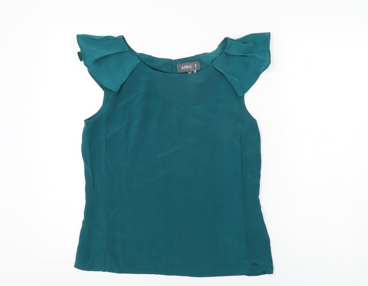 Apricot Womens Blue Polyester Basic T-Shirt Size XS Round Neck