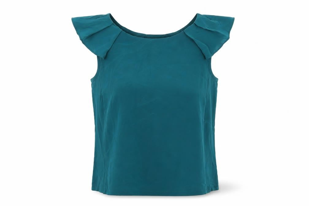 Apricot Womens Blue Polyester Basic T-Shirt Size XS Round Neck