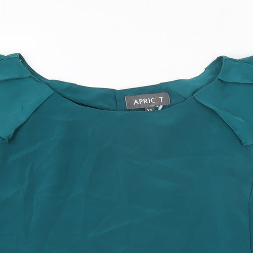 Apricot Womens Blue Polyester Basic T-Shirt Size XS Round Neck