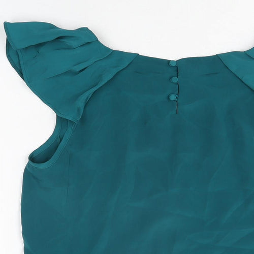 Apricot Womens Blue Polyester Basic T-Shirt Size XS Round Neck
