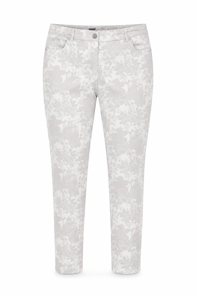 Miss You Womens Grey Floral Cotton Skinny Jeans Size 12 L30 in Regular Zip