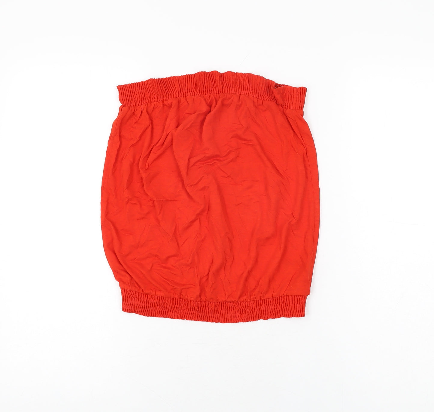 NEXT Womens Red Viscose Basic T-Shirt Size 10 Off the Shoulder