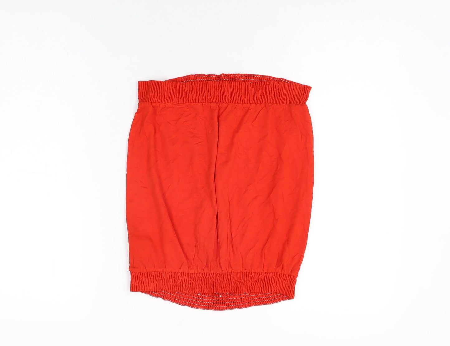 NEXT Womens Red Viscose Basic T-Shirt Size 10 Off the Shoulder